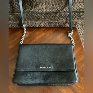 Michael Kors black leather crossbody. Gently used. Great condition.